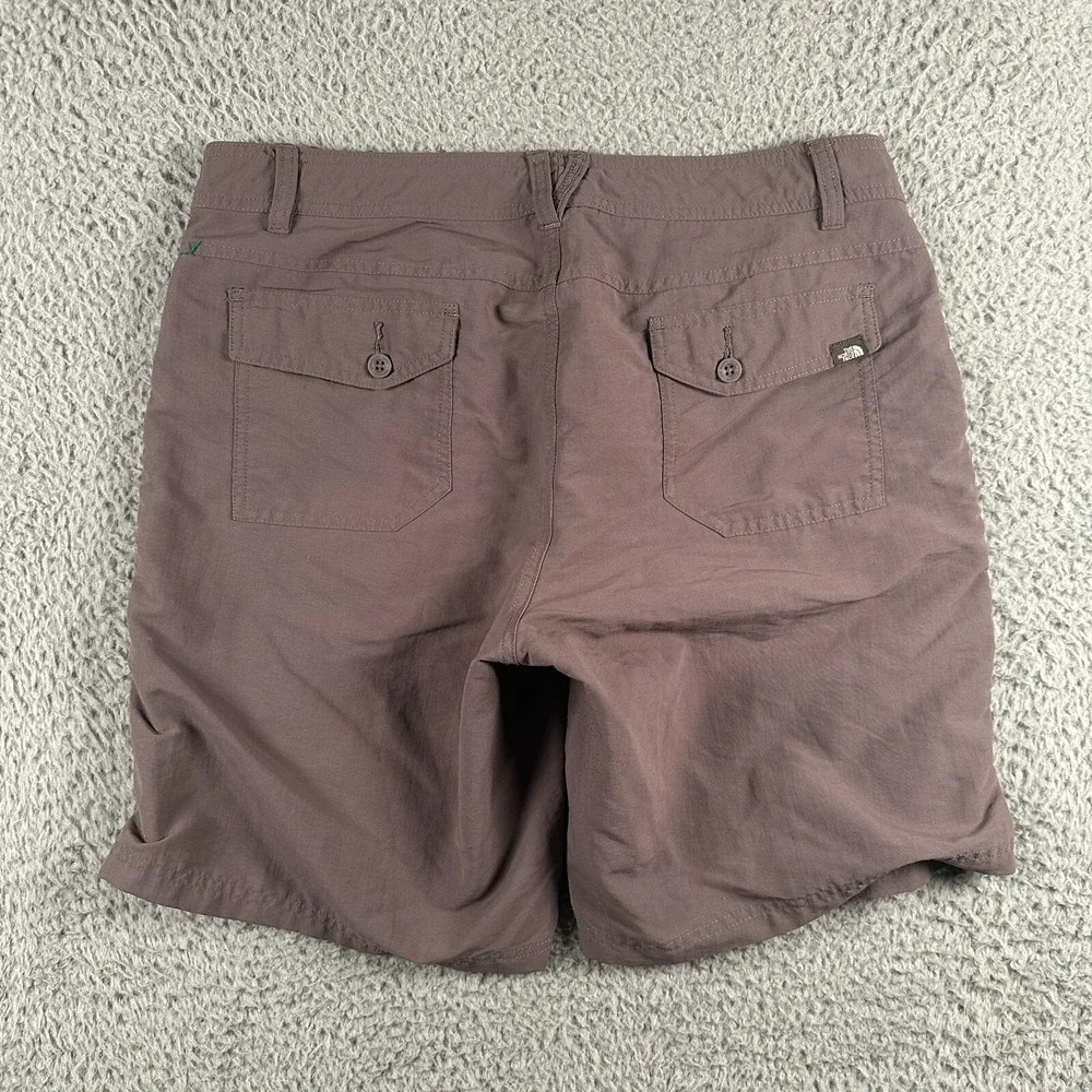 North Face Shorts Womens 14 Gray Lightweight Outdoors Hiking Zip Pocket - Picture 12 of 13